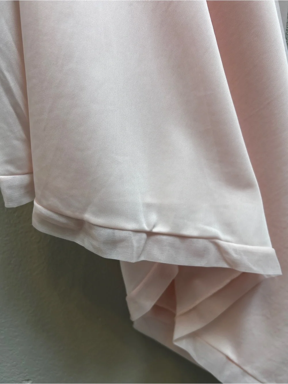 Vintage Satin Nylon Pale Pink Long Nightgown Gown Lace Detail Ruffle Size Medium - Picture 4 of 6